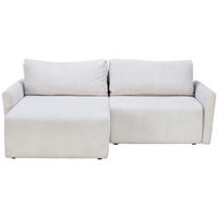 CANAPÉ D'ANGLE velours côtelé blanc  - noir/blanc, Konventionell, textile/matière synthétique (228/146cm) - MID.YOU