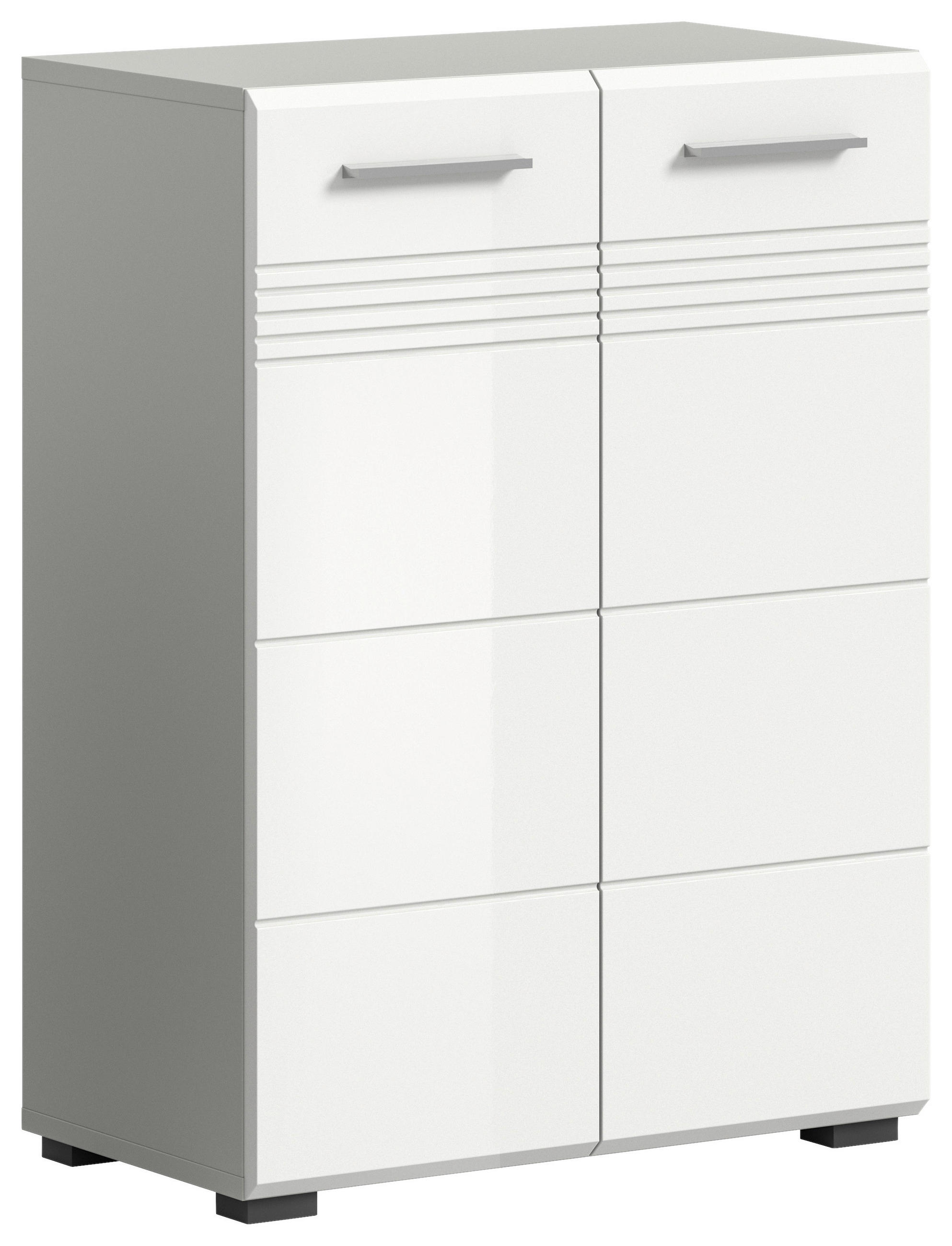 UNTERSCHRANK 60/80/30 cm   - Chromfarben/Weiß Hochglanz, MODERN, Holzwerkstoff/Kunststoff (60/80/30cm) - MID.YOU