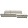 ECKSOFA in Echtleder Weiß  315/200 cm  - Silberfarben/Weiß, Design, Leder/Metall (315/200cm) - Chilliano