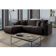 ECKSOFA in Lederlook Dunkelbraun  - Chromfarben/Dunkelbraun, KONVENTIONELL, Kunststoff/Textil (195/293cm) - Carryhome