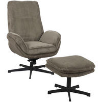 RELAXSESSELSET Cord    - Schwarz/Olivgrün, Design, Textil/Metall (75/103/85cm) - Carryhome