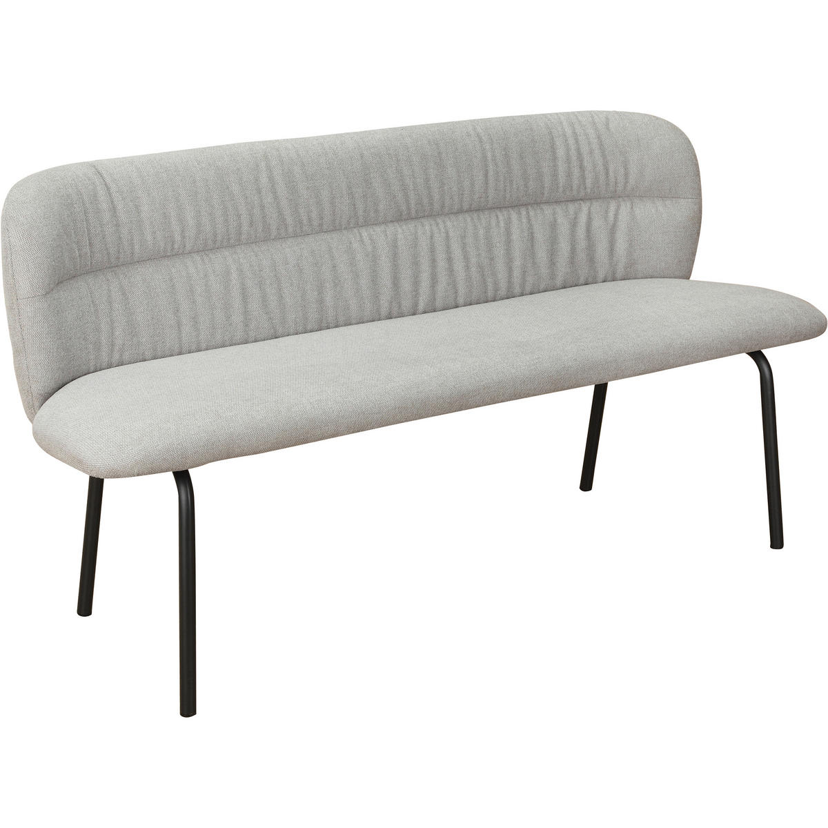 SITZBANK 160/78/55 cm Webstoff Grau  - Schwarz/Grau, MODERN, Textil/Metall (160/78/55cm) - MID.YOU