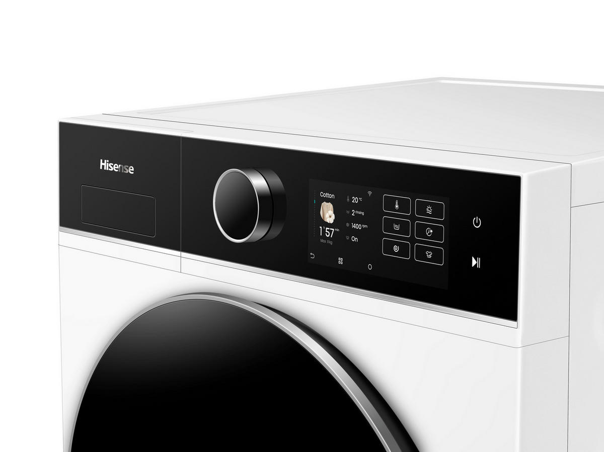 WASCHTROCKNER WD5I8043BWF  - Schwarz/Weiß, Basics, Glas/Kunststoff (59,5/84,5/47cm) - Hisense