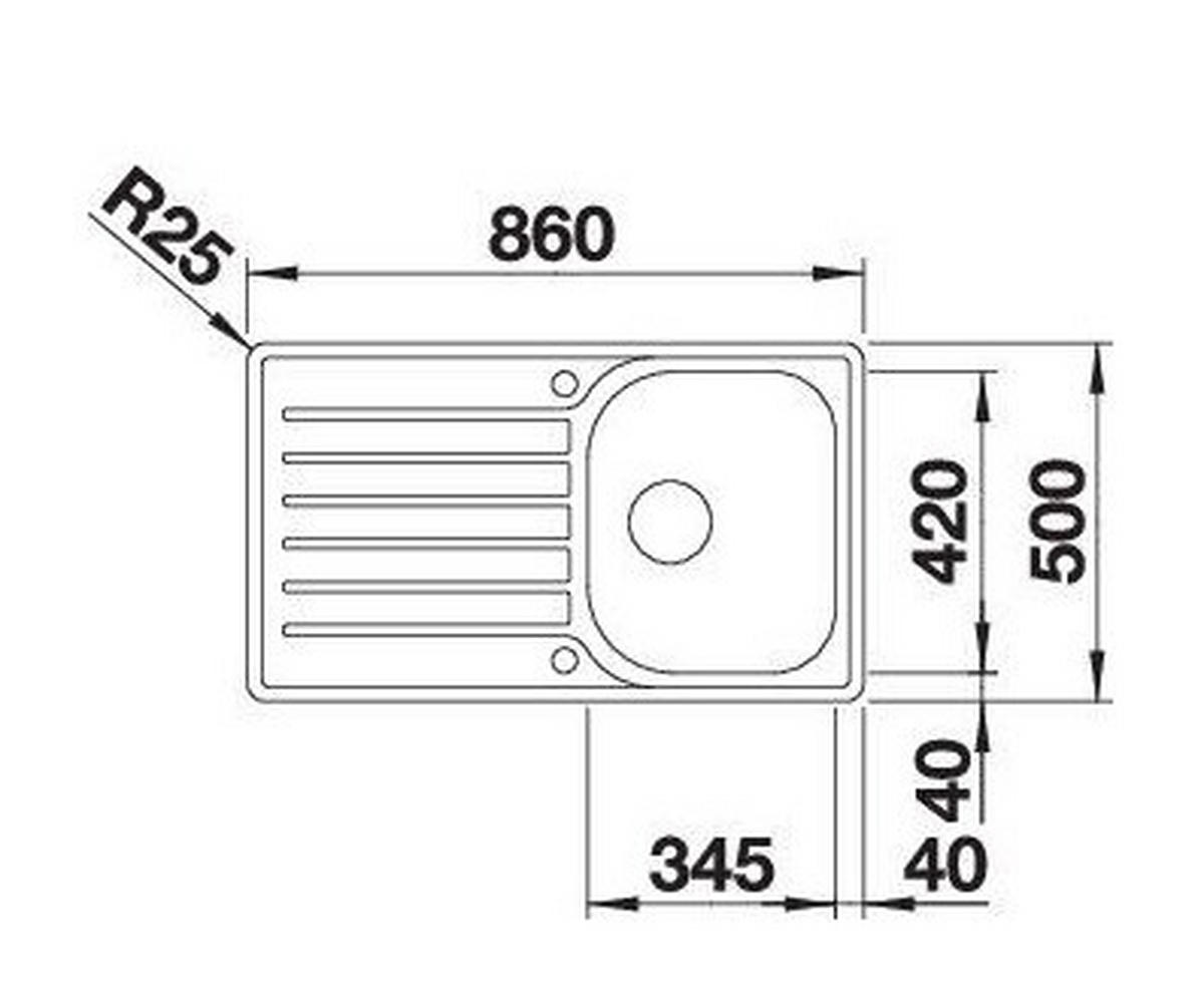 SPÜLE 519707  - Edelstahlfarben, Basics, Metall (86/16/50cm) - Blanco