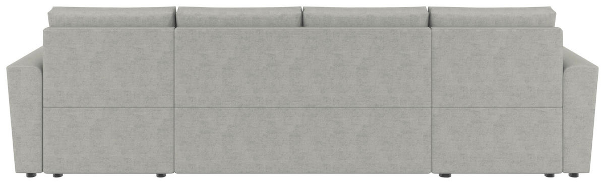 WOHNLANDSCHAFT TERMOLI Hellgrau Jacquard  - Hellgrau/Schwarz, Design, Kunststoff/Textil (155/296/155cm) - MID.YOU