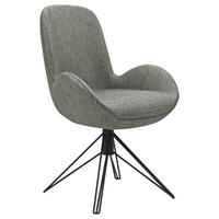 ARMLEHNSTUHL Chenille Anthrazit  - Anthrazit/Schwarz, Design, Textil/Metall (64/90/61cm) - Musterring