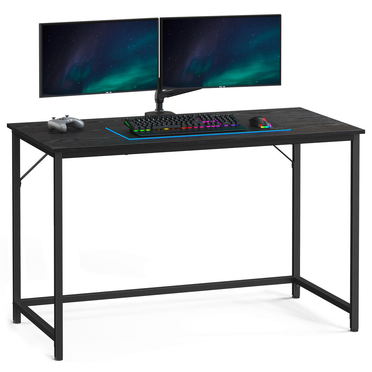 SCHREIBTISCH 120/60/75 cm Schwarz   - Schwarz, Basics, Holzwerkstoff/Metall (120/60/75cm) - Boxxx