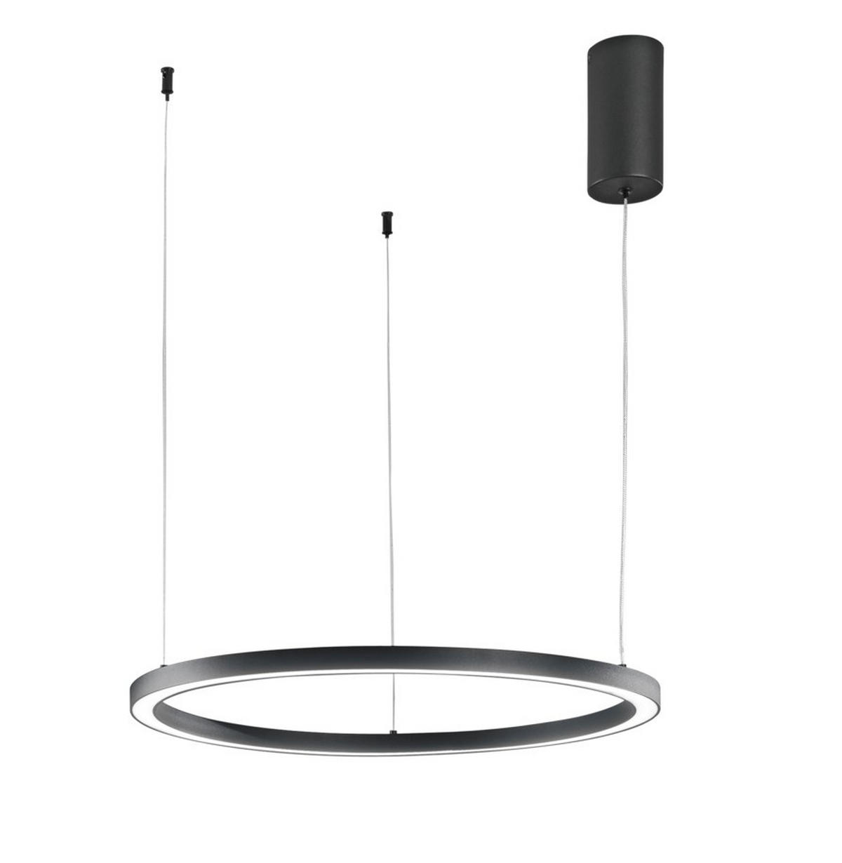 LED-HÄNGELEUCHTE Luce Ambiente e Design 60/150 cm   - Schwarz/Weiß, Design, Kunststoff/Metall (60/150cm)