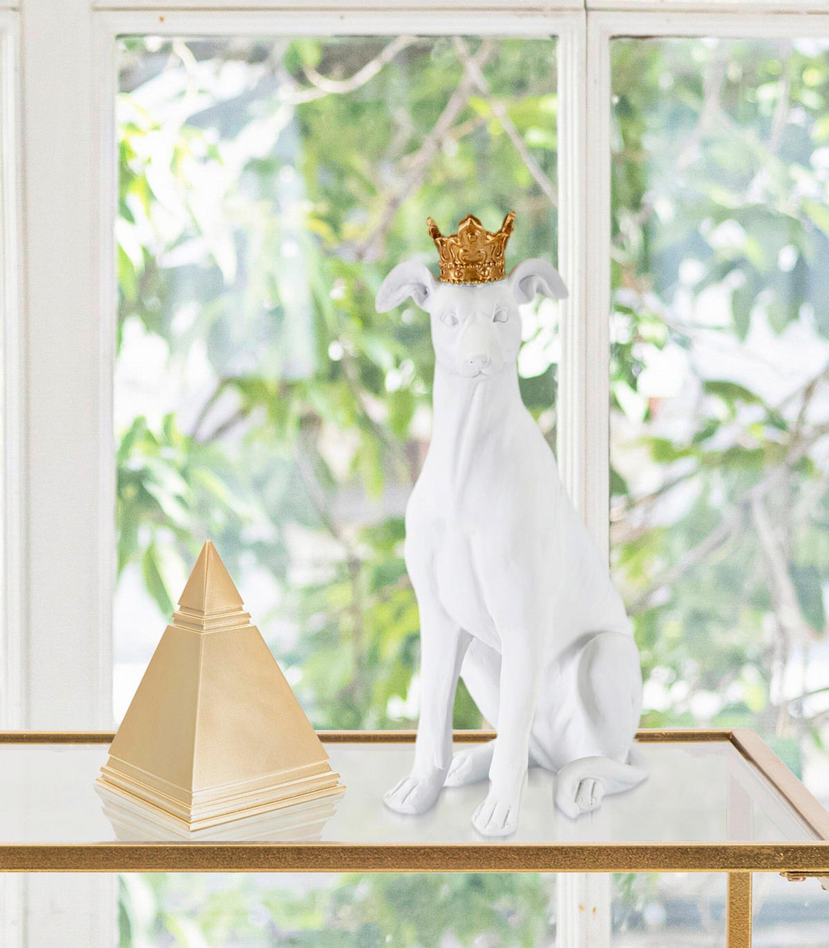 SKULPTUR - Goldfarben/Weiß, Basics, Kunststoff (20/33/12.5cm)