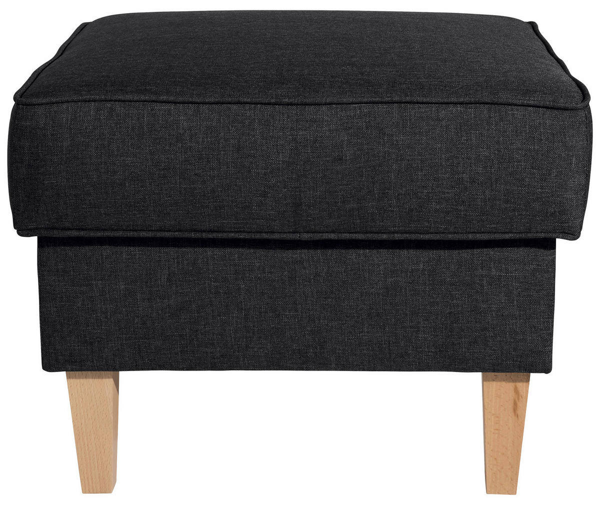 HOCKER in Textil Graphitfarben  - Buchefarben/Graphitfarben, Design, Holz/Textil (53/45/53cm) - Max Winzer