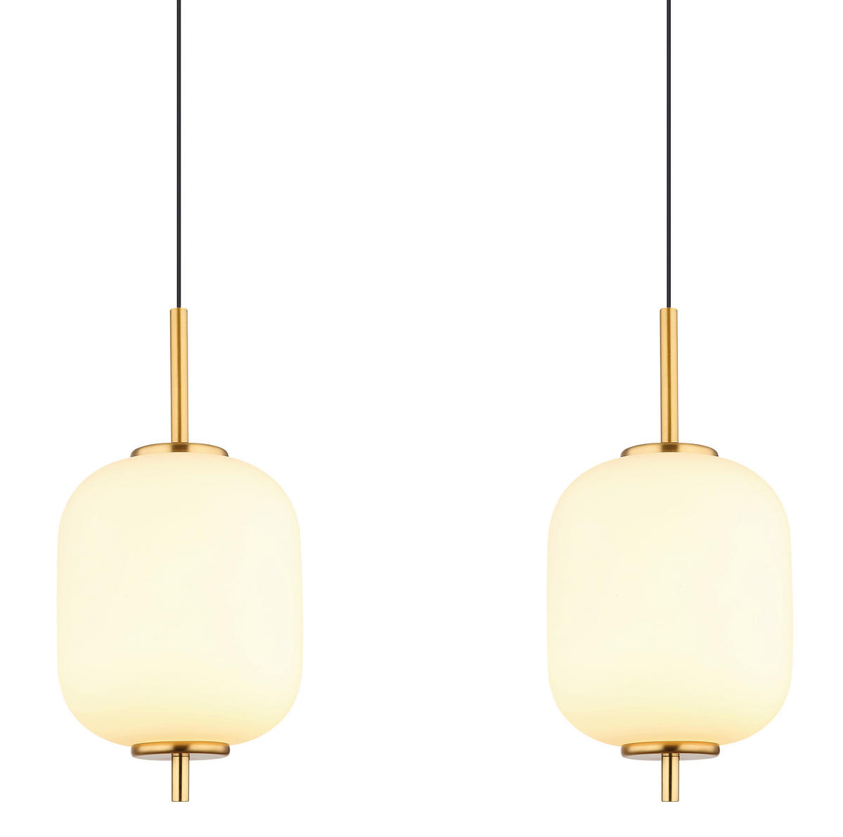 LED-HÄNGLAMPA Ewald 94,5/13,5/220 cm  - opal/mässingsfärgad, Klassisk, metall/glas (94,5/13,5/220cm) - Globo