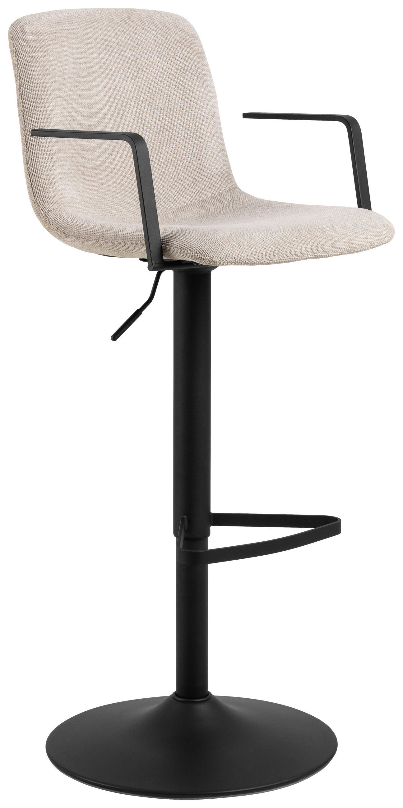 BARHOCKER Struktur Schwarz, Beige  - Beige/Schwarz, Trend, Textil (50/114/53cm) - MID.YOU