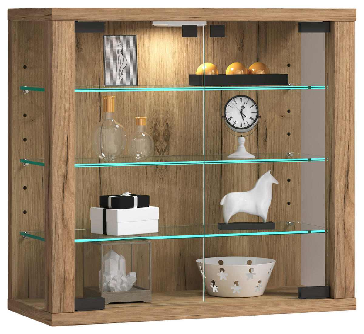 HÄNGEVITRINE in Honigeiche   - Honigeiche, Design, Glas/Holzwerkstoff (43/40/18cm) - MID.YOU