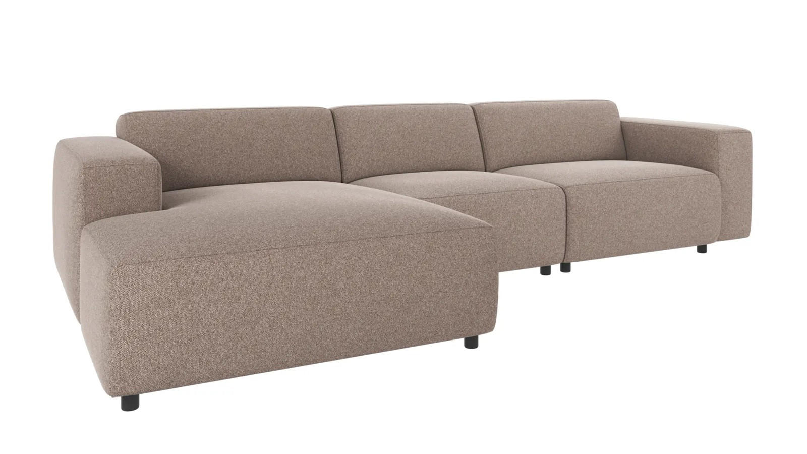 SOFFA i beige  - beige/svart, Klassisk, metall/trä (312/70/161cm) - Rowico