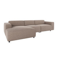 SOFFA i beige  - beige/svart, Klassisk, metall/trä (312/70/161cm) - Rowico