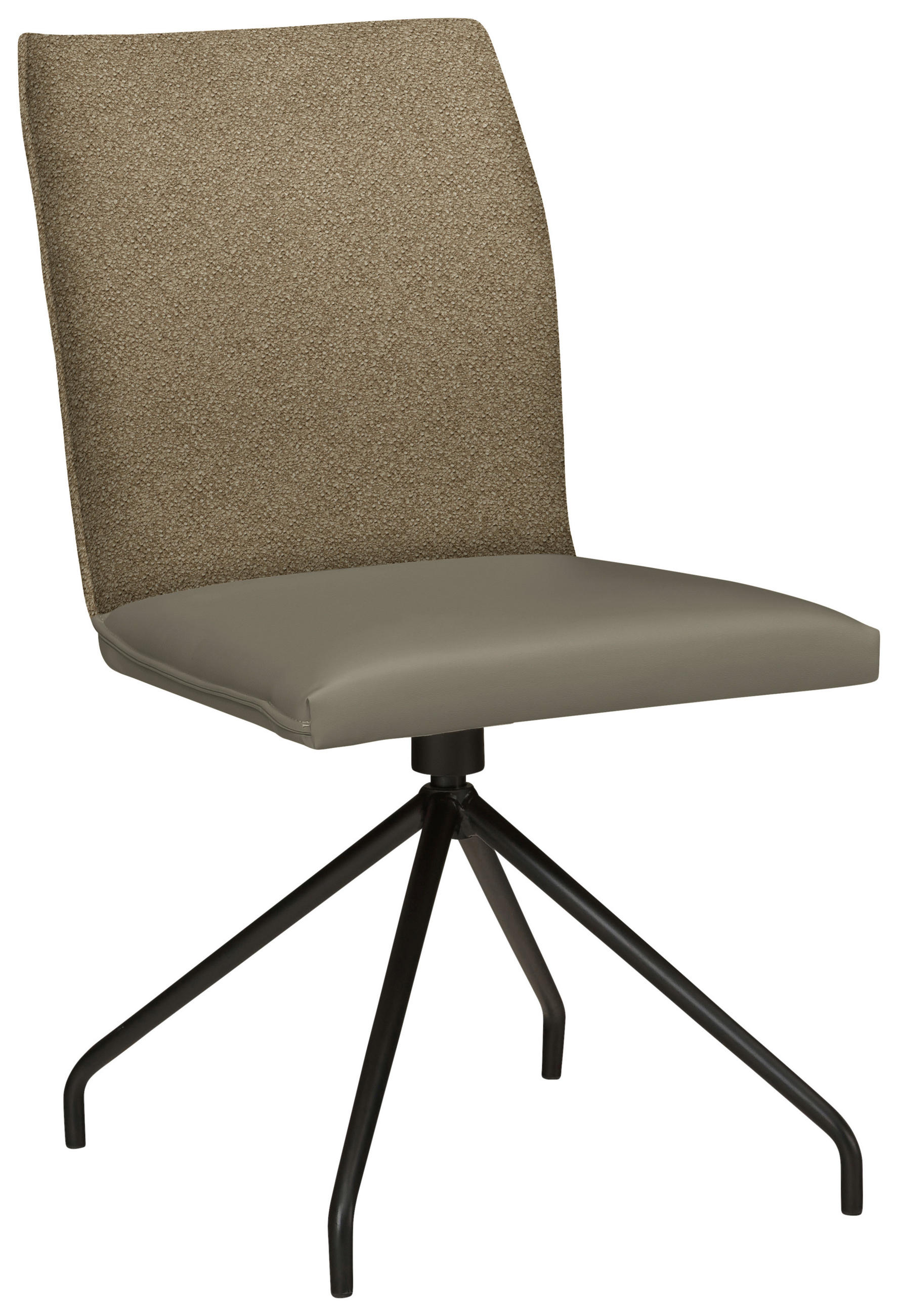 STUHL  in Stahl Webstoff, Mikrofaser Metall, Textil  - Graubraun/Schwarz, Design, Textil/Metall (49/91/60cm) - Moderano