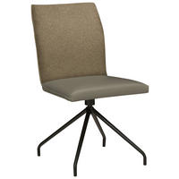 STUHL  in Stahl Webstoff, Mikrofaser Metall, Textil  - Graubraun/Schwarz, Design, Textil/Metall (49/91/60cm) - Moderano