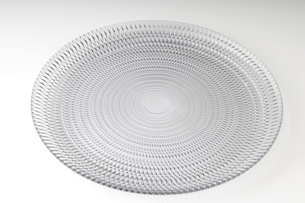 SERVÍROVACÍ PODNOS, sklo, 33 cm - barvy stříbra, Basics, sklo (33cm) - Novel