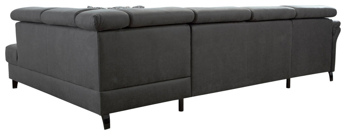 WOHNLANDSCHAFT Anthrazit Mikrofaser  - Anthrazit/Schwarz, KONVENTIONELL, Textil/Metall (165/317/193cm) - Sit & More