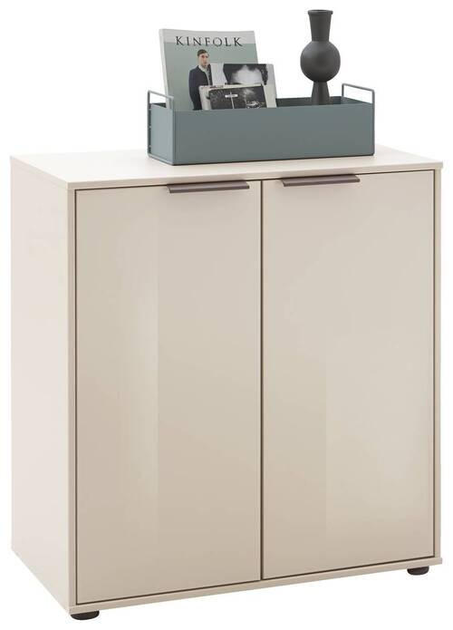 KOMMODE  in 80/86/43 cm  - Champagner/Eichefarben, Design, Glas/Holzwerkstoff (80/86/43cm) - Dieter Knoll