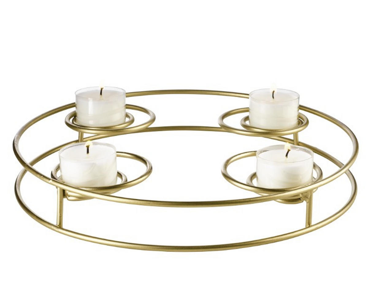 KERZENHALTER - Goldfarben, KONVENTIONELL, Metall (24,5/3,6cm) - ASA