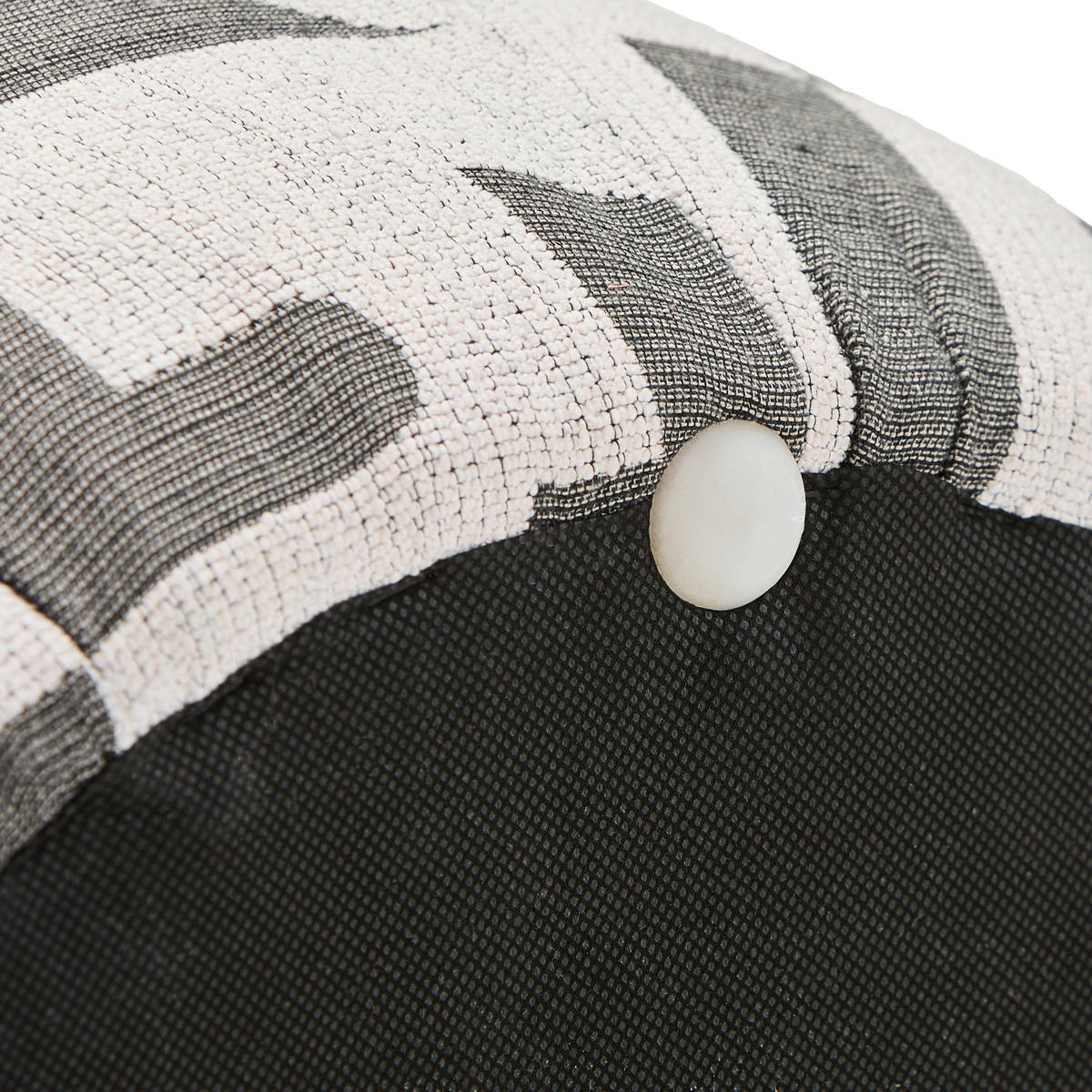 POUF Jacquard Abstraktes Schwarz, Creme 46/40/46 cm  - Creme/Schwarz, Trend, Textil (46/40/46cm) - MID.YOU
