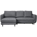 ECKSOFA in Struktur Grau  - Schwarz/Grau, KONVENTIONELL, Holz/Textil (170/247cm) - Carryhome