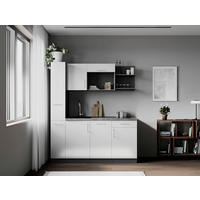 KÜCHENBLOCK Oliver 175 cm  in Weiß  - Weiß/Grau, Trend, Holzwerkstoff/Metall (175cm) - Respekta