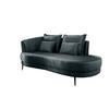 OTTOMANE in Velours Blau  - Blau/Schwarz, Modern, Textil/Metall (211/85/101cm) - Livetastic