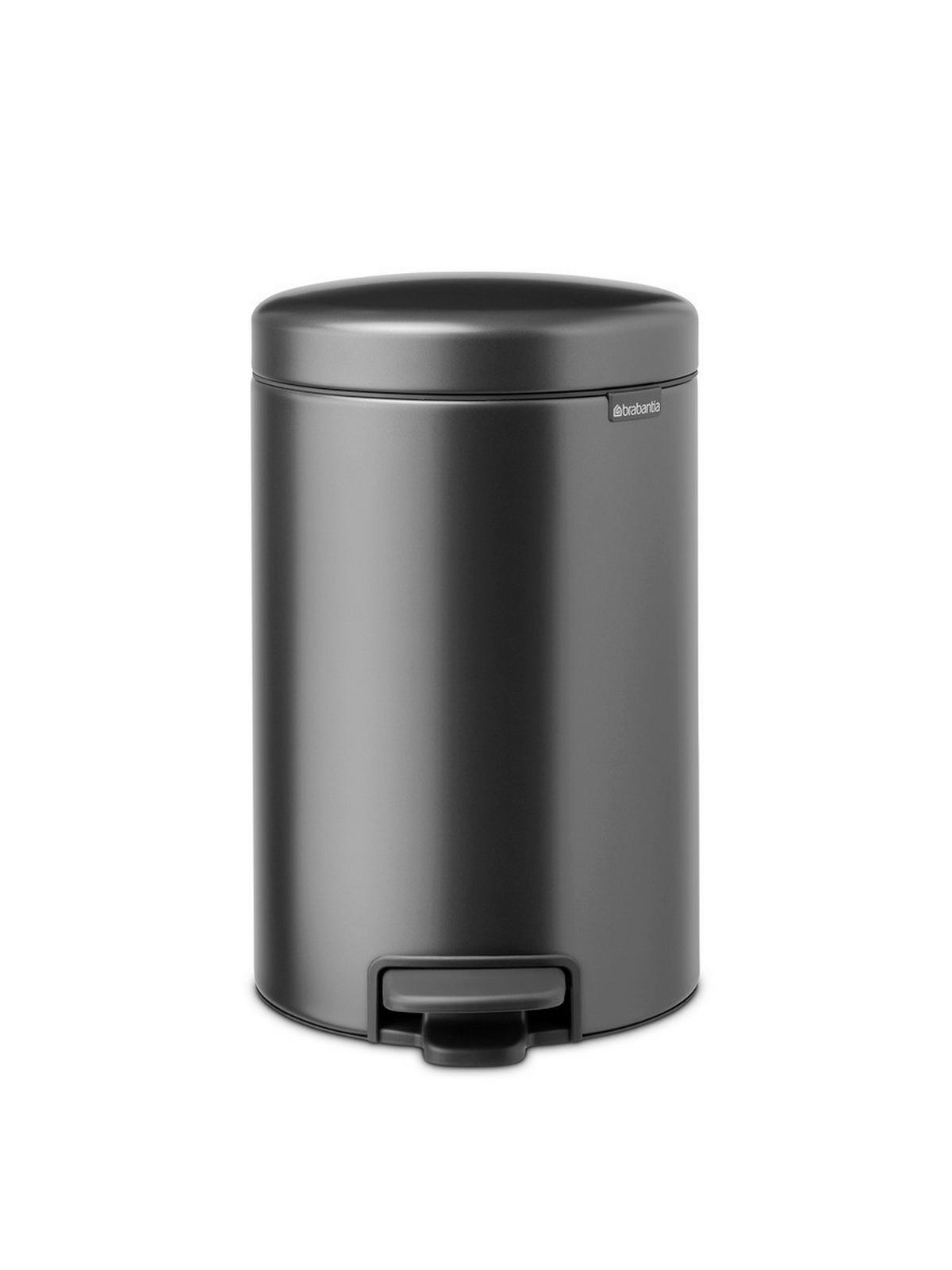 KOŠ S NOŽNOM PAPUČICOM  12 l  New Icon  - tamno siva/antracit, Basics, metal/plastika (25.1/41.1/33.8cm) - Brabantia