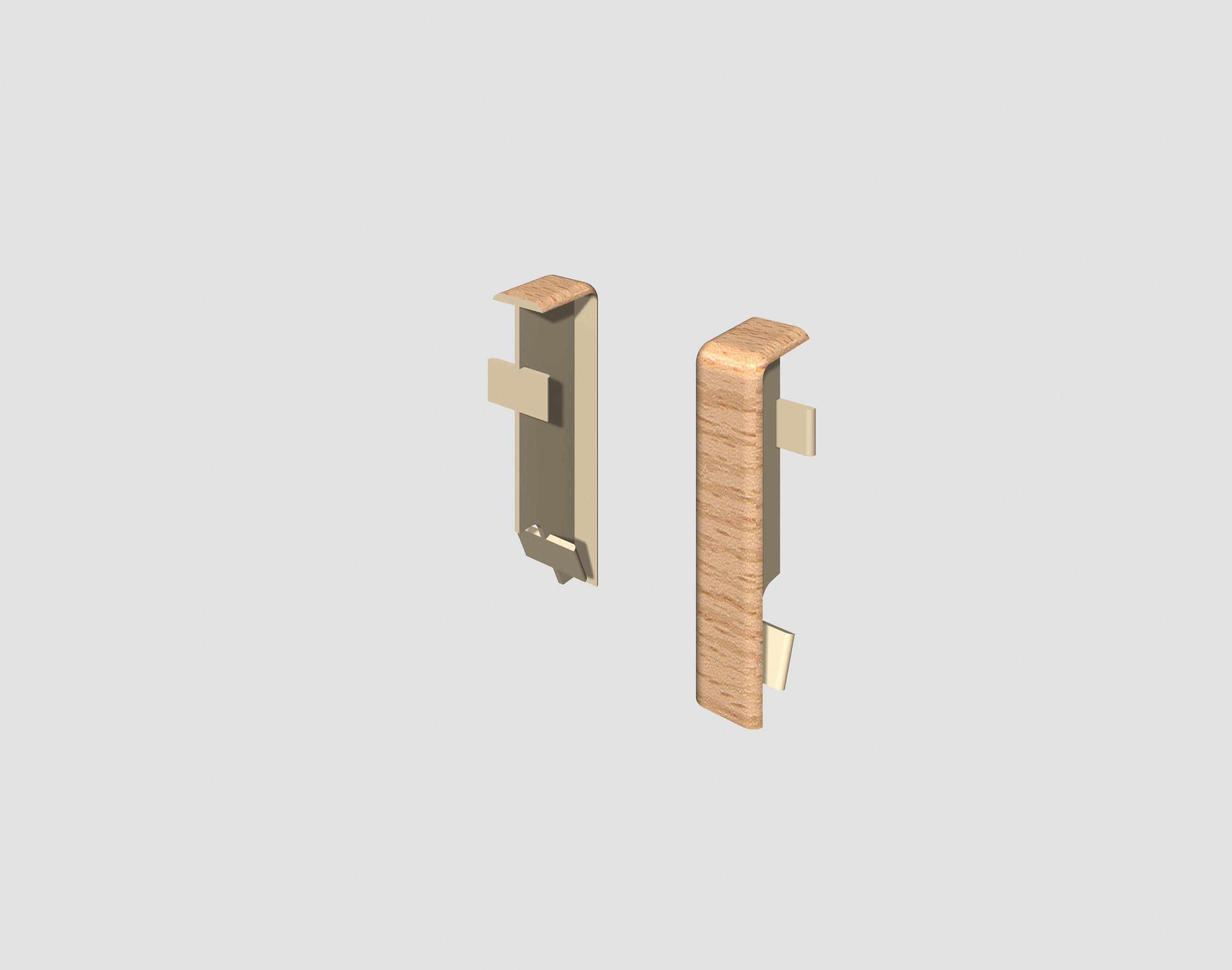 SOCKELLEISTENVERBINDUNGSSTÜCK Braun, Buchefarben  - Buchefarben/Braun, KONVENTIONELL, Kunststoff (1.6/1.2/5.9cm) - Egger Holzwerkstoffe