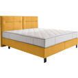 BOXSPRINGBETT 180/220 cm  in Dunkelgelb  - Dunkelgelb/Schwarz, KONVENTIONELL, Textil/Metall (180/220cm) - Esposa