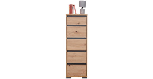 KOMMODE 40/120/48 cm  - Eichefarben/Anthrazit, Design, Holzwerkstoff/Kunststoff (40/120/48cm) - Carryhome