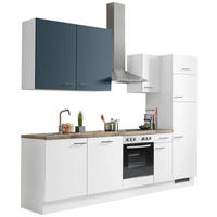 KÜCHENLEERBLOCK 280 cm   in Eichefarben, Hellgrau, Dunkelblau  - Eichefarben/Hellgrau, Basics, Holzwerkstoff/Metall (280cm) - Impuls