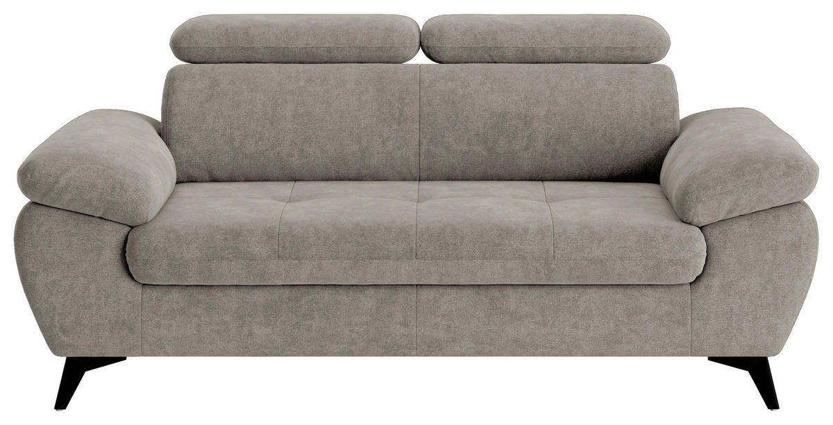 2-SITZER-SOFA Schlammfarben  - Schlammfarben/Schwarz, Textil/Metall (194/84/100cm) - MID.YOU
