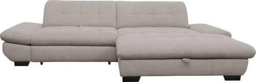 ECKSOFA in Mikrofaser Hellgrau  - Hellgrau/Schwarz, Design, Textil/Metall (290/198cm) - Xora