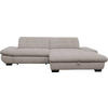 ECKSOFA in Mikrofaser Hellgrau  - Hellgrau/Schwarz, Design, Textil/Metall (290/198cm) - Xora