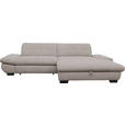 ECKSOFA in Mikrofaser Hellgrau  - Hellgrau/Schwarz, Design, Textil/Metall (290/198cm) - Xora