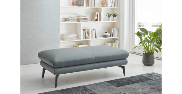 2,5-SITZER in Echtleder Grau  - Schwarz/Grau, Design, Leder/Metall (196/86/104cm) - Dieter Knoll