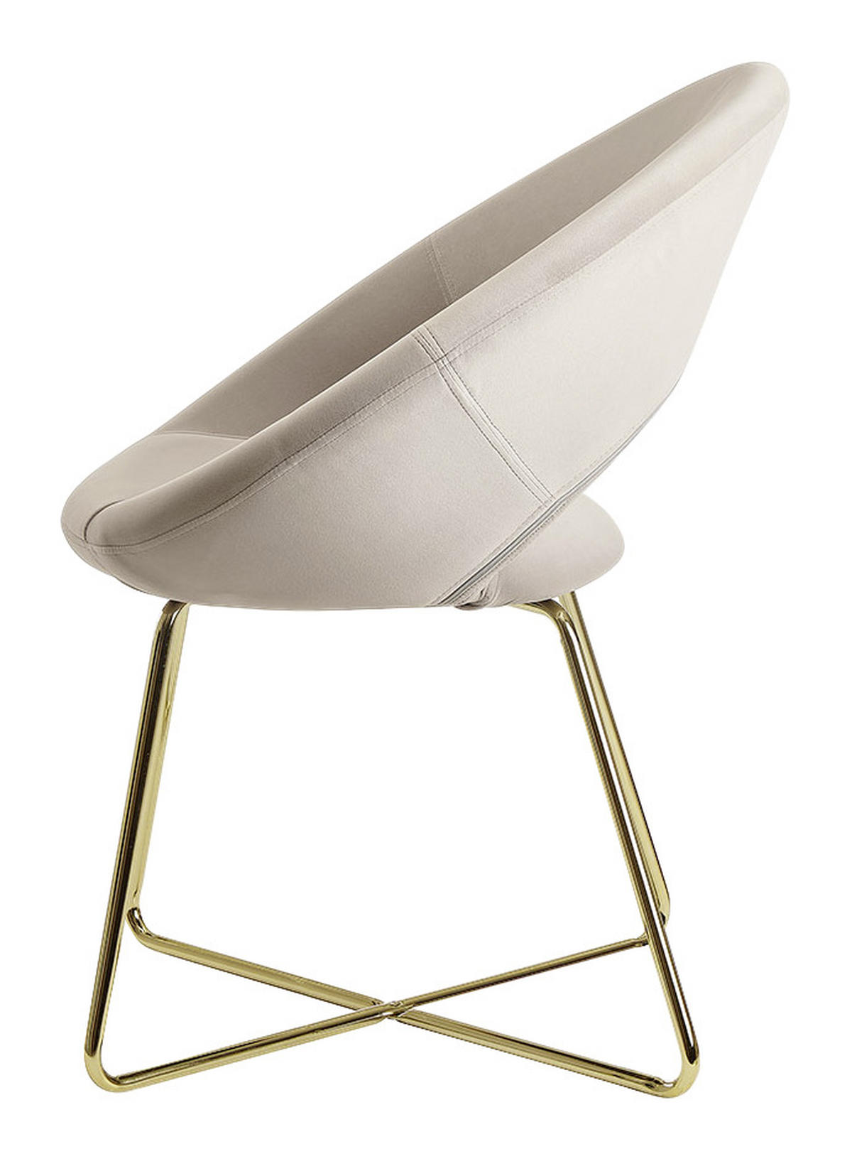 ARMLEHNSTUHL  in Samt  - Beige/Goldfarben, Modern, Textil/Metall (57/83/60cm) - MID.YOU