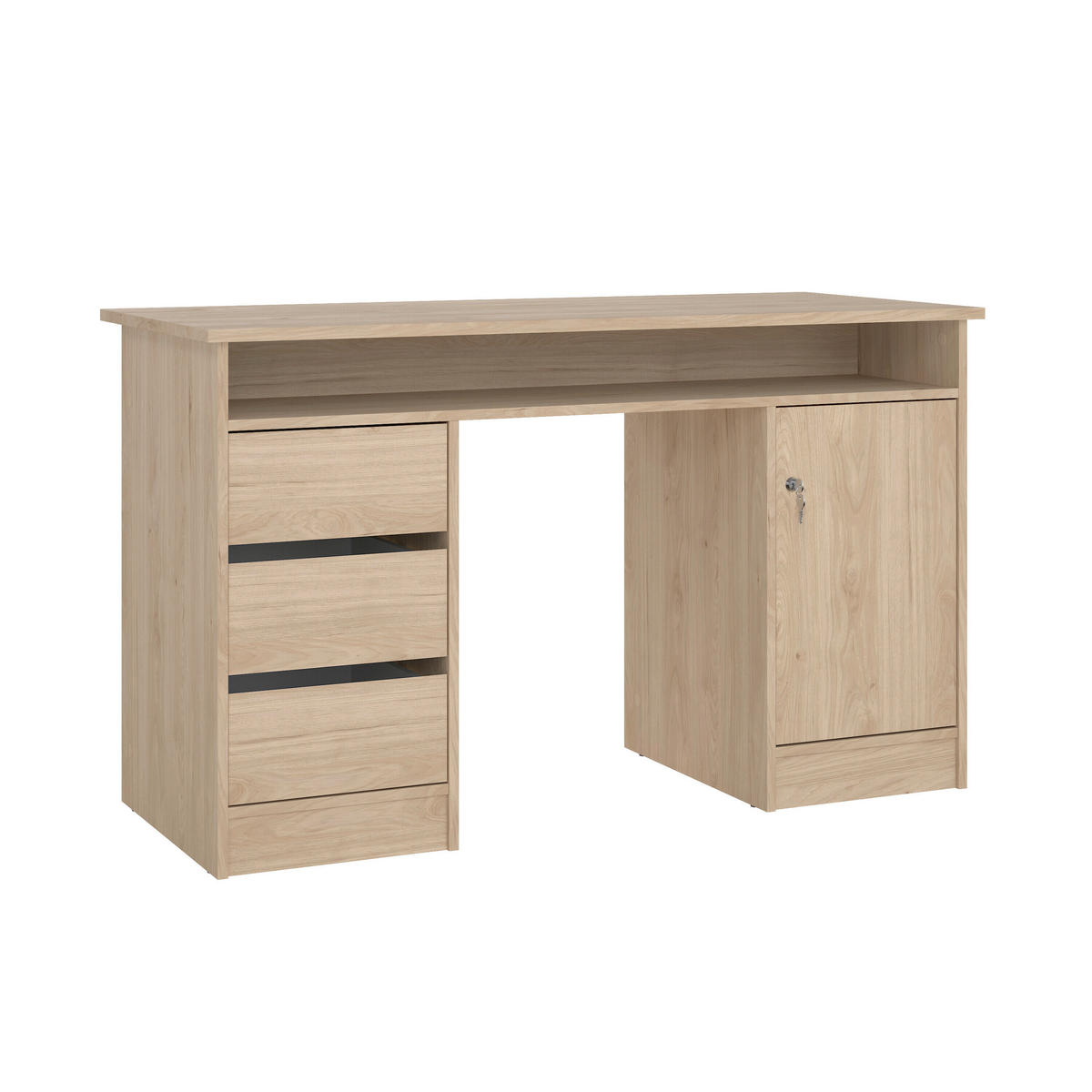 SCHREIBTISCH 126/55/75,6 cm  in Eichefarben  - Eichefarben, MODERN, Holzwerkstoff (126/55/75,6cm) - MID.YOU