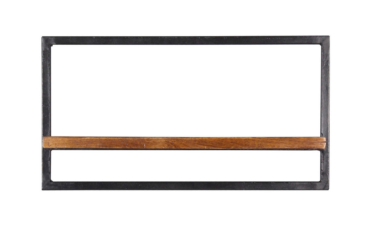 WANDREGAL 65/35/25 cm  - Schwarz/Naturfarben, Design, Holz/Metall (65/35/25cm) - MID.YOU