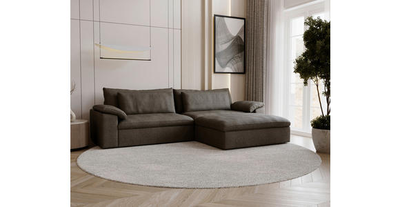 ECKSOFA  in Webstoff Braun  306/198 cm  - Schwarz/Braun, MODERN, Kunststoff/Textil (306/198cm) - Carryhome