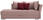 LIEGE Webstoff Rosa, Dunkelrot  - Chromfarben/Rosa, Design, Kunststoff/Textil (220/93/100cm) - Livetastic