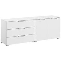 SIDEBOARD 160/61/42 cm Weiss  - Weiss/Silberfarben, Design, Holzwerkstoff/Kunststoff (160/61/42cm) - Novel