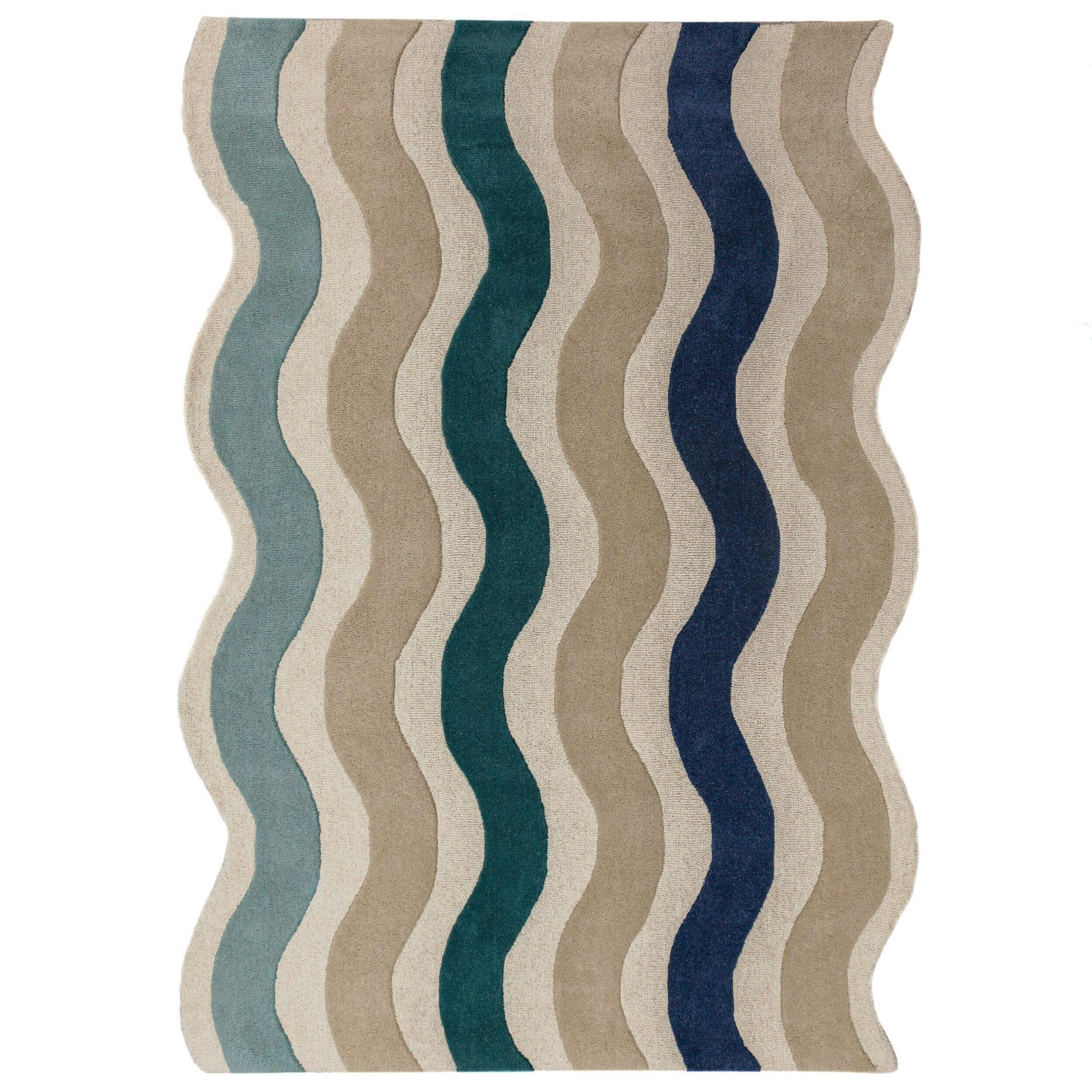 WOLLTEPPICH 200/290 cm Cascade Blau organisch  - Blau, Basics, Textil (200/290cm) - Flair Rugs