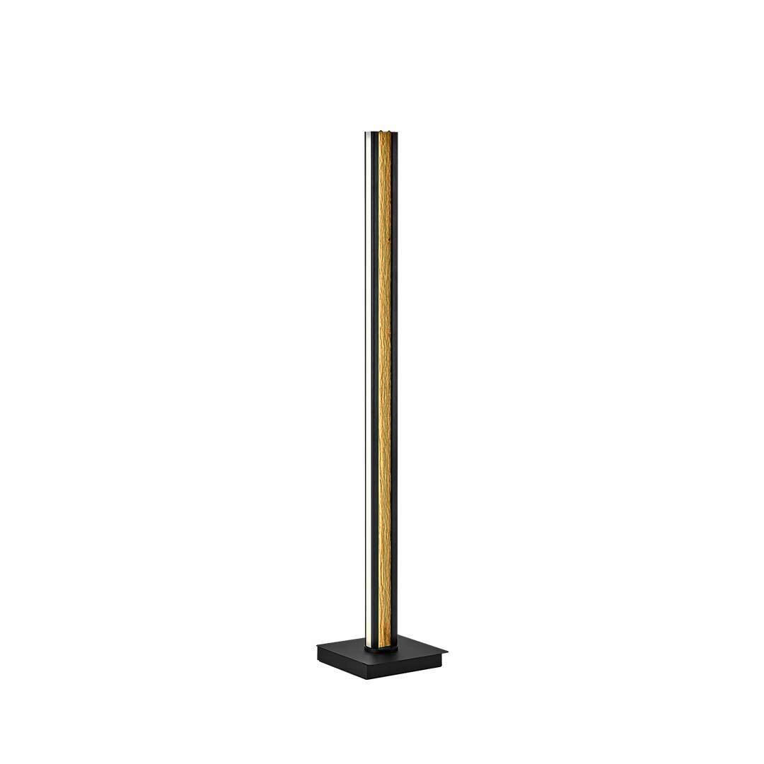 LED-STEHLEUCHTE - Schwarz, Natur, Metall (23/160cm) - Herzblut