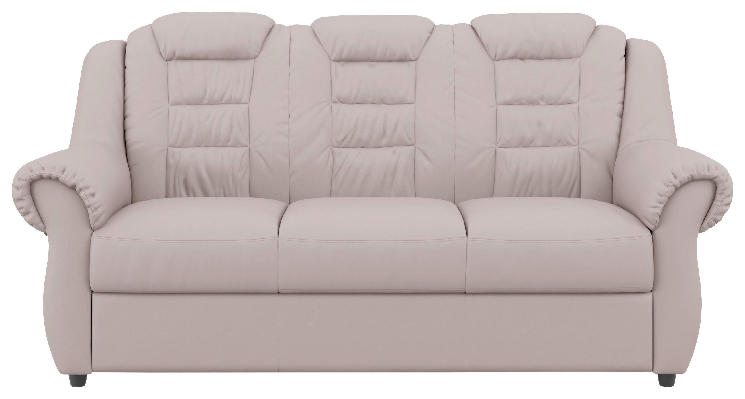 3-SITZER-SOFA in Lederlook Hellgrau  - Hellgrau/Schwarz, Konventionell, Kunststoff/Textil (196/102/101cm) - Livetastic