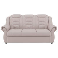 3-SITZER-SOFA in Lederlook Hellgrau  - Hellgrau/Schwarz, Konventionell, Kunststoff/Textil (196/102/101cm) - Livetastic