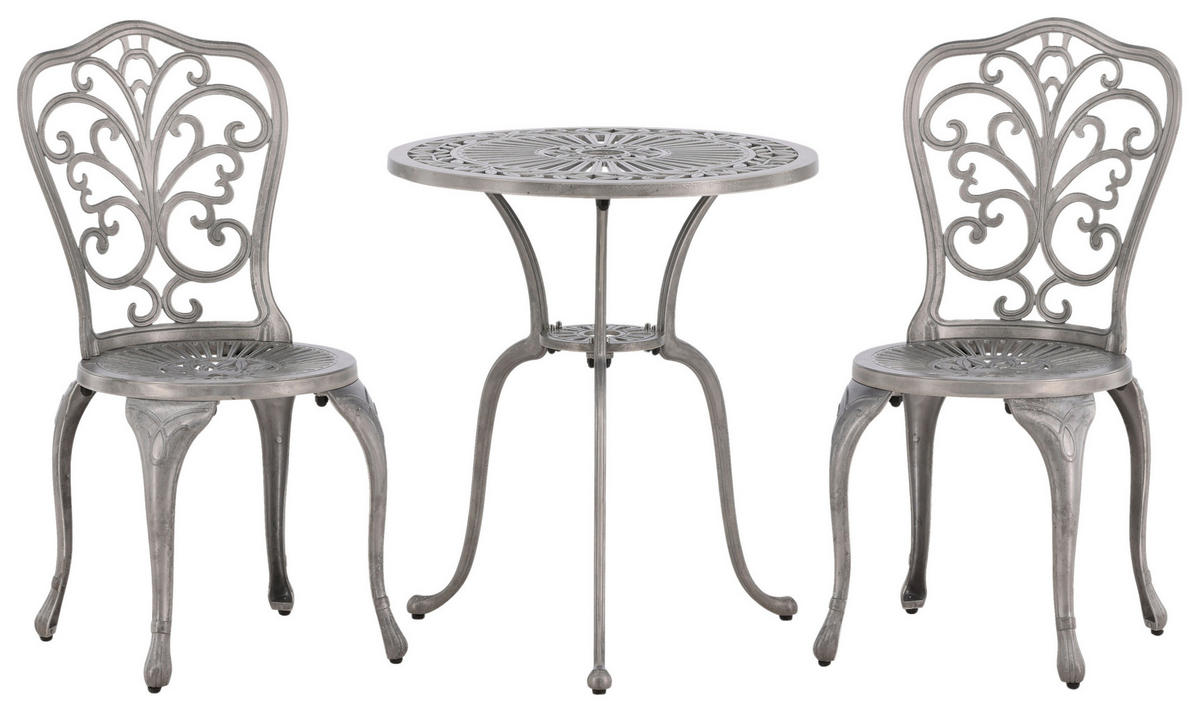 BALKONSET  3-teilig  - Silberfarben, KONVENTIONELL, Metall - Gardenson